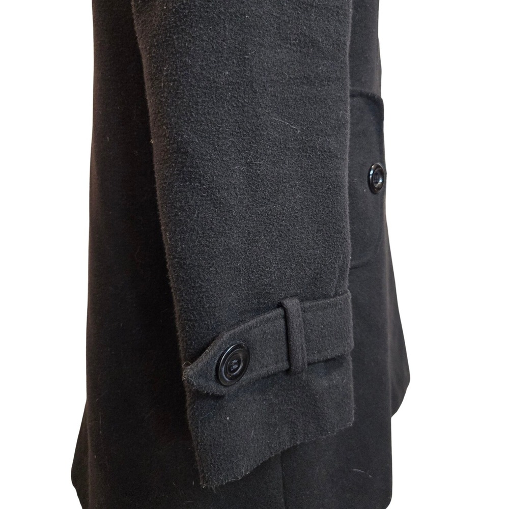 ALYY Womens M Black Double Breasted Wool Blend Pea Coat Jacket - Picture 7 of 9